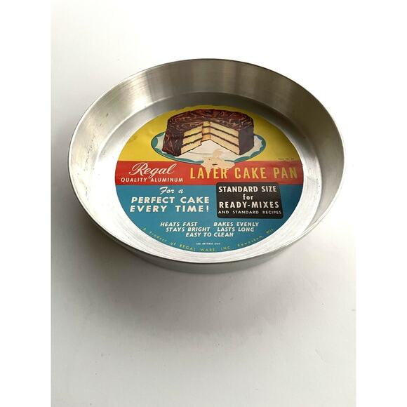 vtg Regal Ware quality aluminum layer cake pan USA With Original Label - Picture 6 of 7